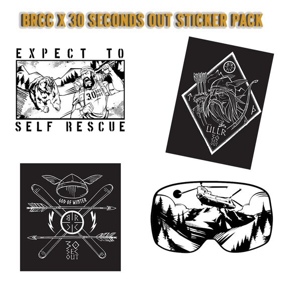 Набор наклеек 30 Seconds Out x BRCC № 64 (30 Seconds Out x BRCC Sticker Pack 64) | Black Rifle Coffee