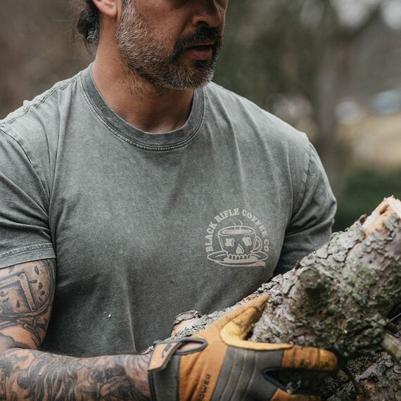 Футболка Black Rifle Diner с эффектом варки, Moss Stone (Black Rifle Diner Washed T-Shirt, Moss Stone) | Black Rifle Coffee