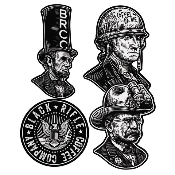 Набор наклеек Presidents Sticker Pack 90 (Presidents Sticker Pack 90) | Black Rifle Coffee